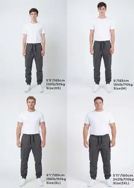 Men's Slim-Fit Cargo Joggers - Dark Grey