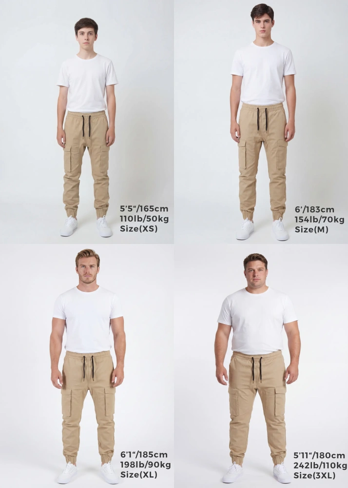 Men's Slim-Fit Cargo Joggers - Khaki
