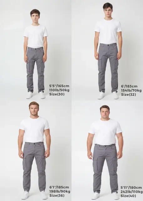 Men's Slim-Fit Cargo Pants - Mid Grey