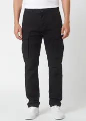 Men's Slim-Fit Cargo Pants - Jet Black