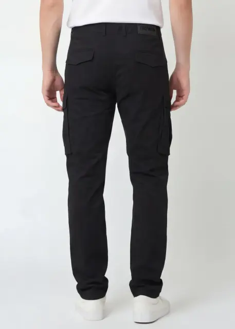 Men's Slim-Fit Cargo Pants - Jet Black