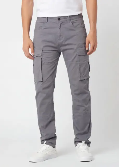 Men's Slim-Fit Cargo Pants - Mid Grey
