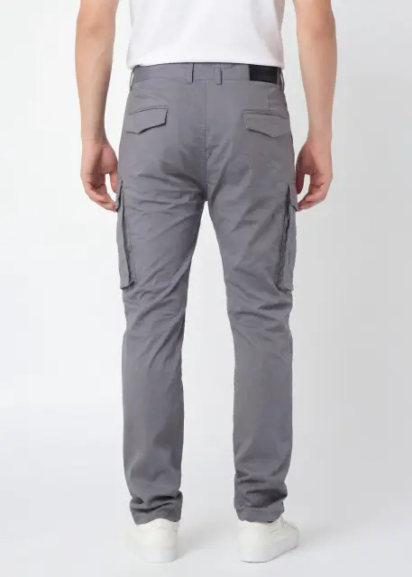 Men's Slim-Fit Cargo Pants - Mid Grey