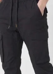 Men's Slim-Fit Cargo Joggers - Jet Black