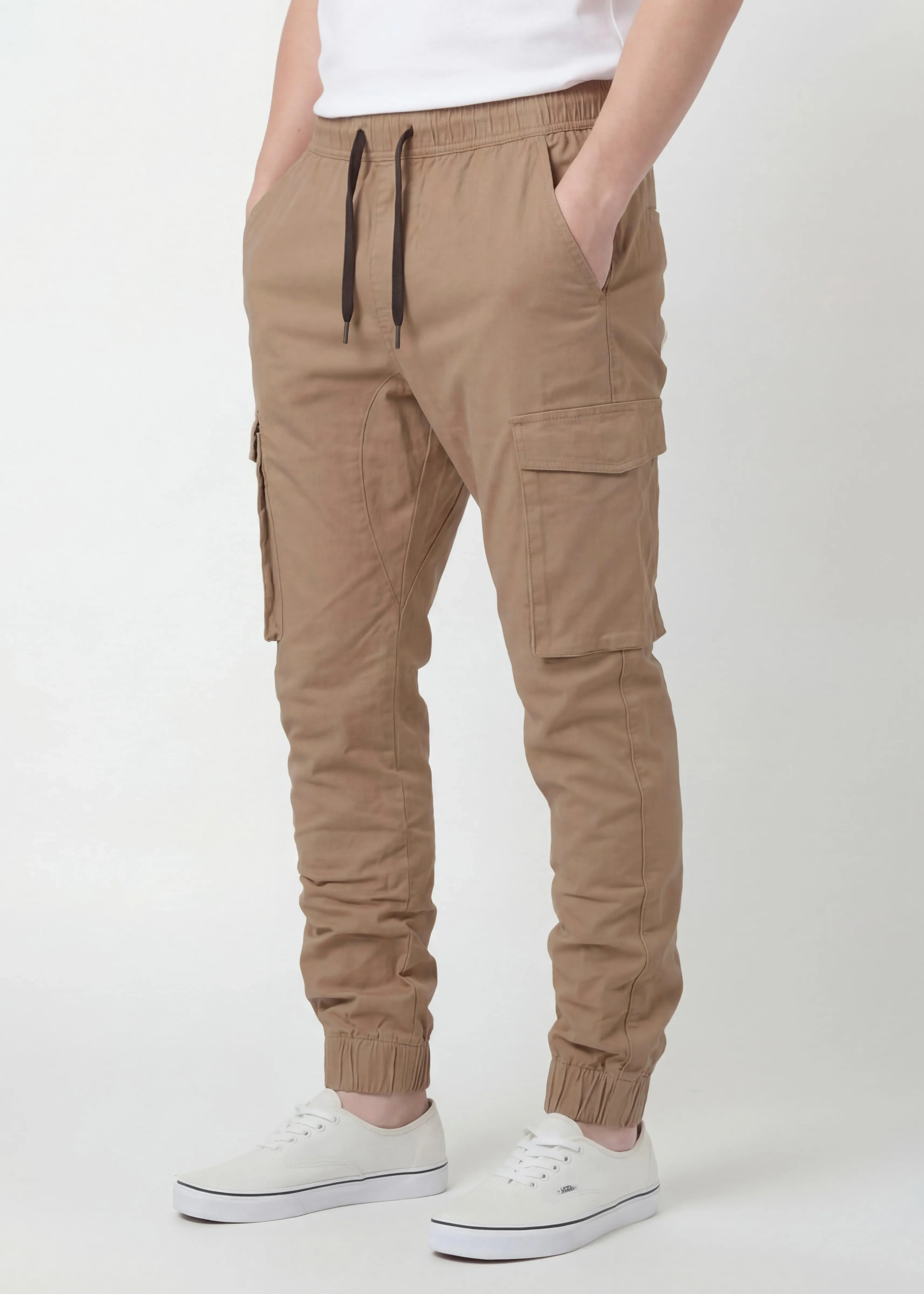 Men's Slim-Fit Cargo Joggers - Dark Khaki