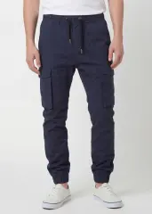 Man Cargo Jogger Pants Slim Fit Navy Blue