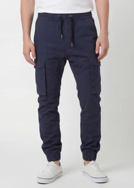 Man Cargo Jogger Pants Slim Fit Navy Blue