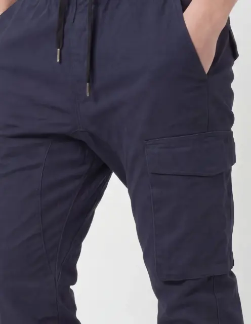 Men's Slim-Fit Cargo Joggers - Navy Blue