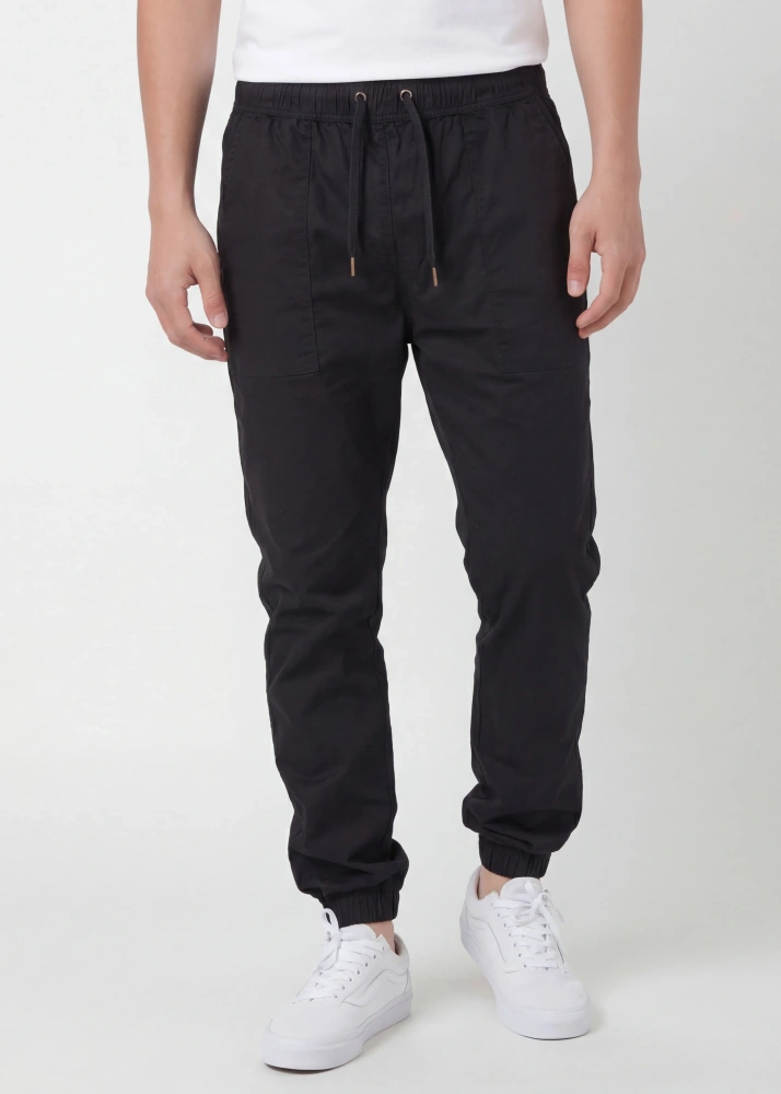 Men Joggers with Pockets Slim Fit Athletic Pants Black