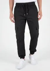 Men Cargo Joggers Athletic Pants Black