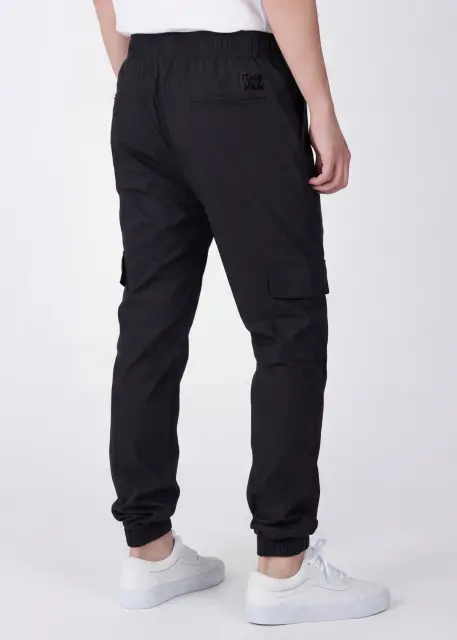 Men Cargo Joggers Athletic Pants Black