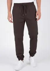 Man Lightweight Jogger Pants Slim Fit Coffee