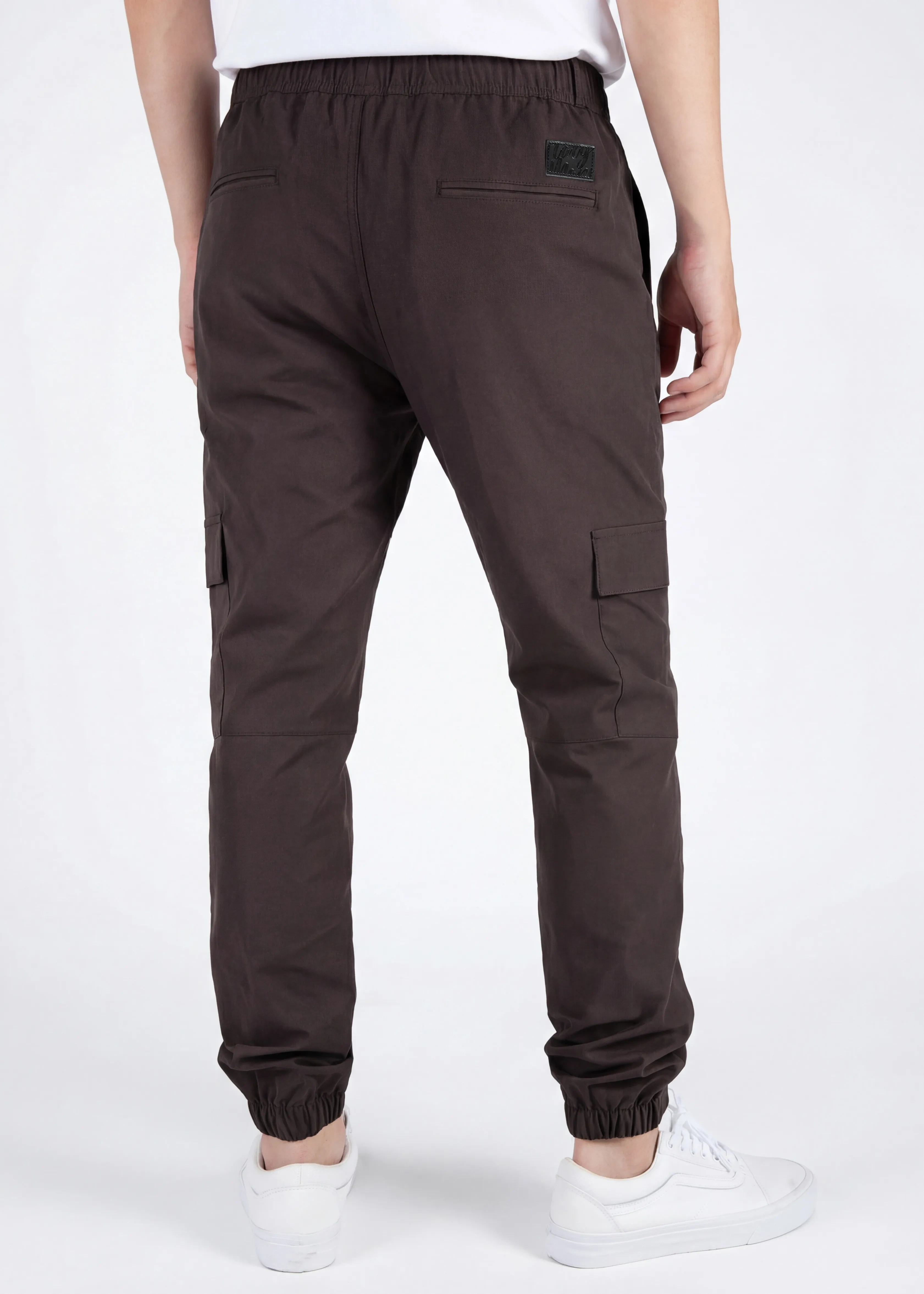 Man Lightweight Cargo Jogger Pants Slim Fit Dark Brown