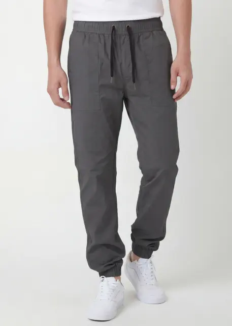 Men Joggers with Pockets Slim Fit Athletic Pants Dark Grey