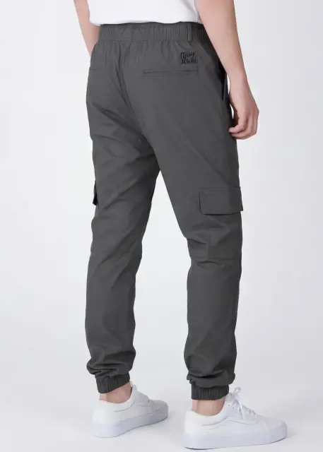 Men Cargo Joggers Athletic Pants Dark Grey