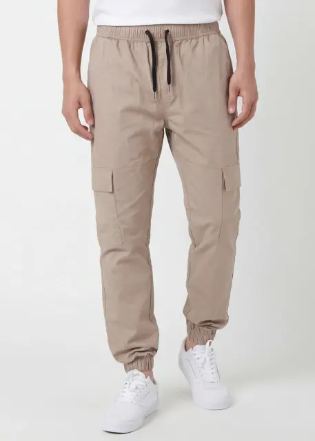 Men Cargo Joggers Athletic Pants Khaki