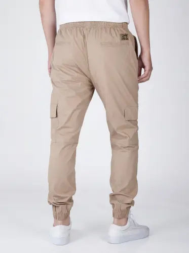 Men Cargo Joggers Athletic Pants Khaki