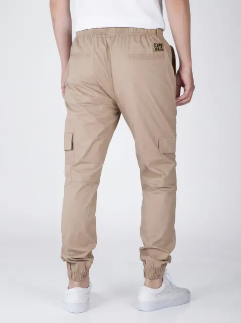 Men Cargo Joggers Athletic Pants Khaki