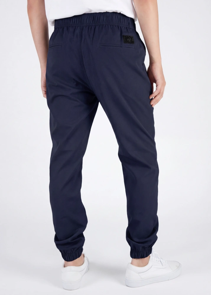 Man Lightweight Jogger Pants Slim Fit Navy Blue