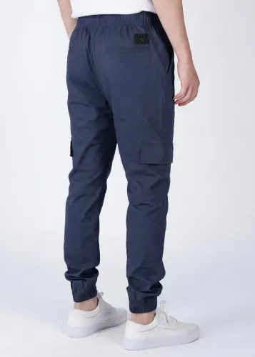 Men Cargo Joggers Athletic Pants Navy Blue