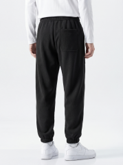 Mens Fleece Lined Sweatpants Winter Warm Running Outdoor Jogger Pants Regular Fit Black