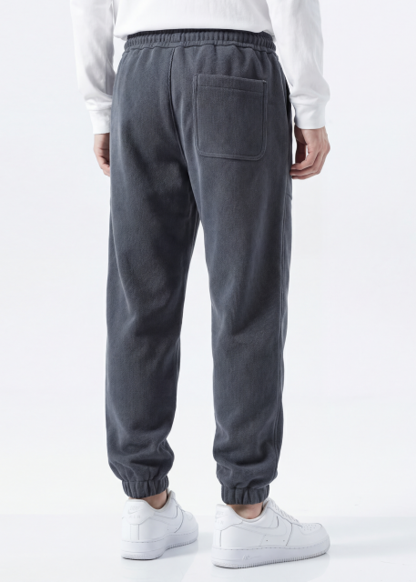 Mens Fleece Lined Sweatpants Winter Warm Running Outdoor Jogger Pants Regular Fit Natural Grey
