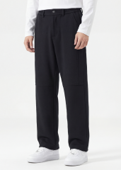 Mens Classic Fleece Casual Pants Relaxed Fit Black