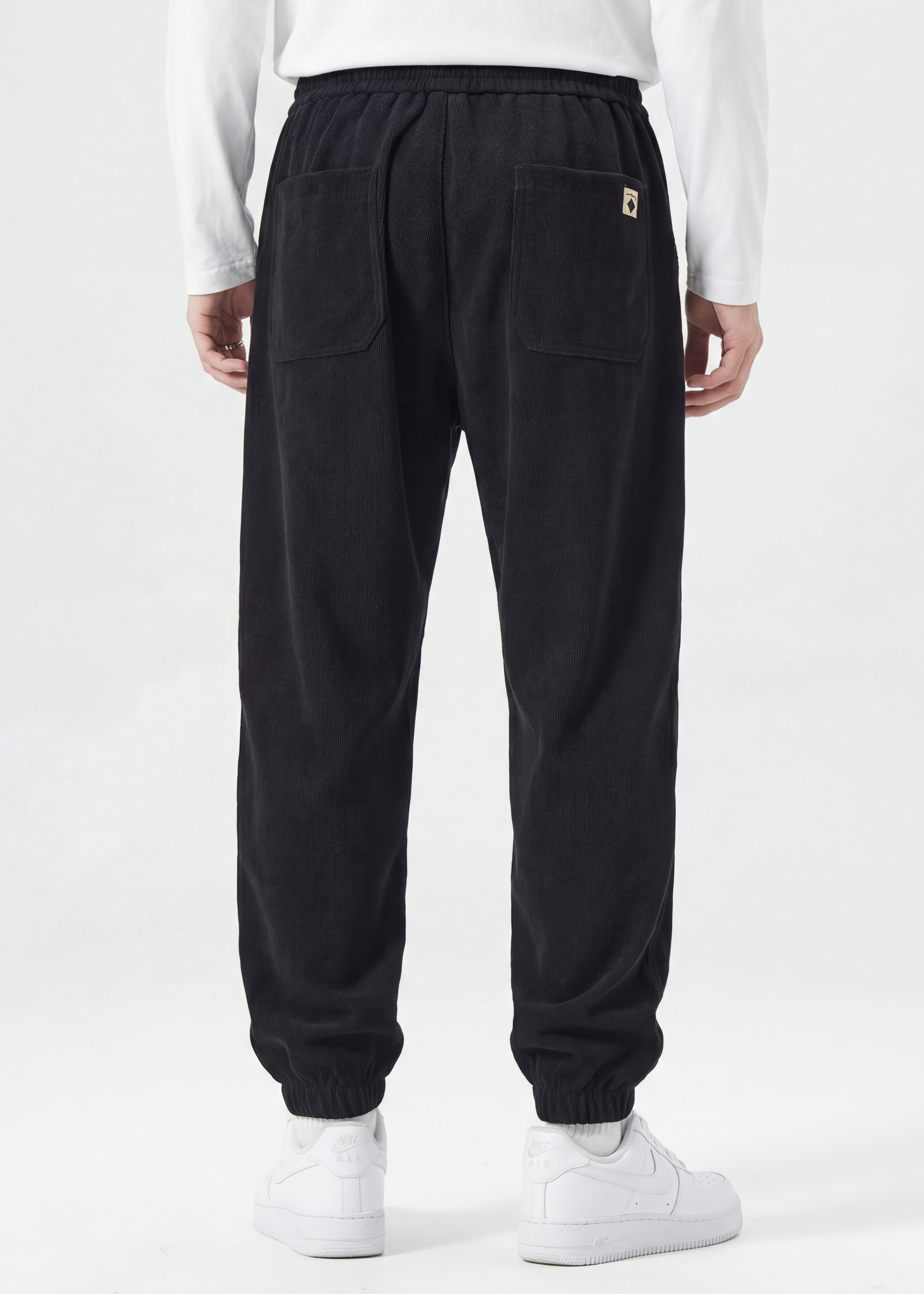 Fleece Lined Joggers for Men Winter with Pockets Relaxed Fit Black