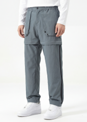 Mens Utility Hiking Pants Convertible Zip Off Fishing Motor Safari Travel Relaxed Fit Natural Grey