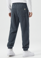 Fleece Lined Joggers for Men Winter with Pockets Relaxed Fit Natural Grey