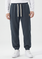 Fleece Lined Joggers for Men Winter with Pockets Relaxed Fit Natural Grey