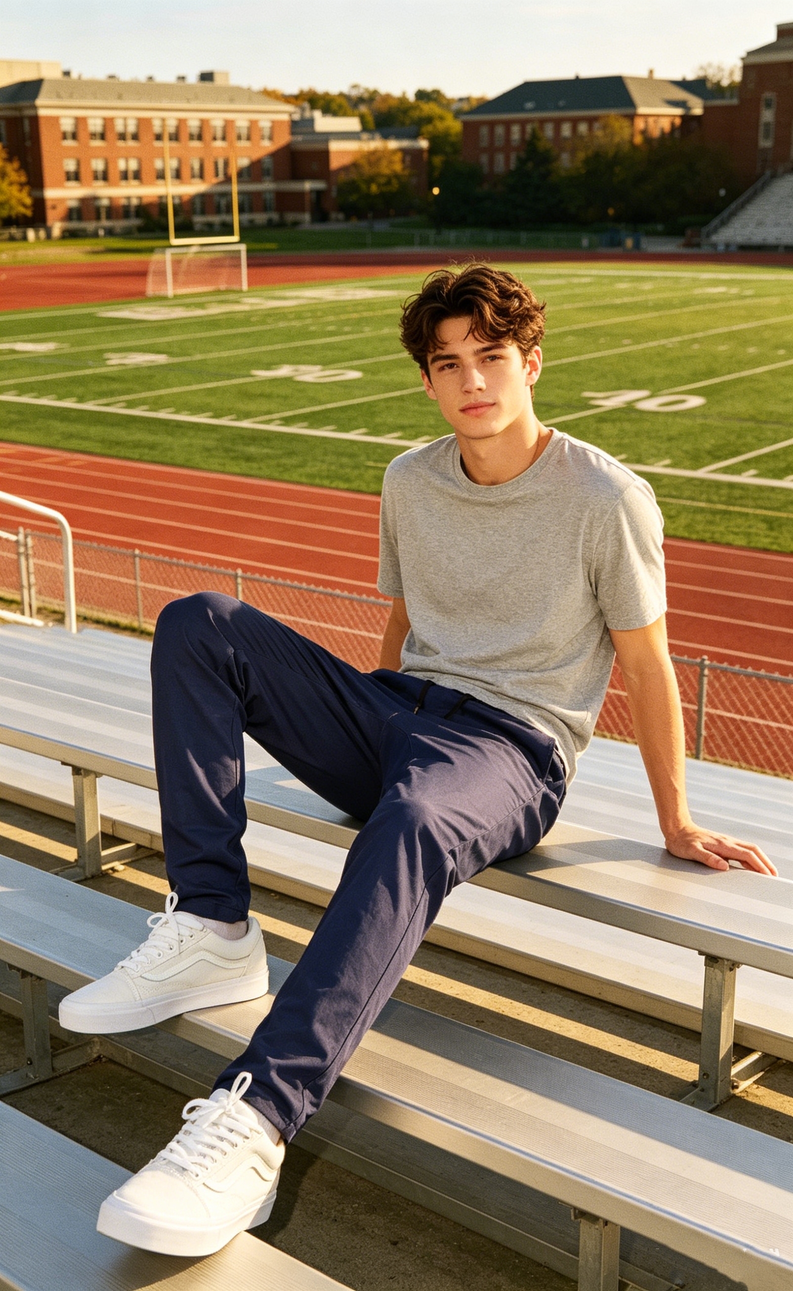 Mens Jogger Pants with Pockets Open Hem Slim Fit Navy Blue