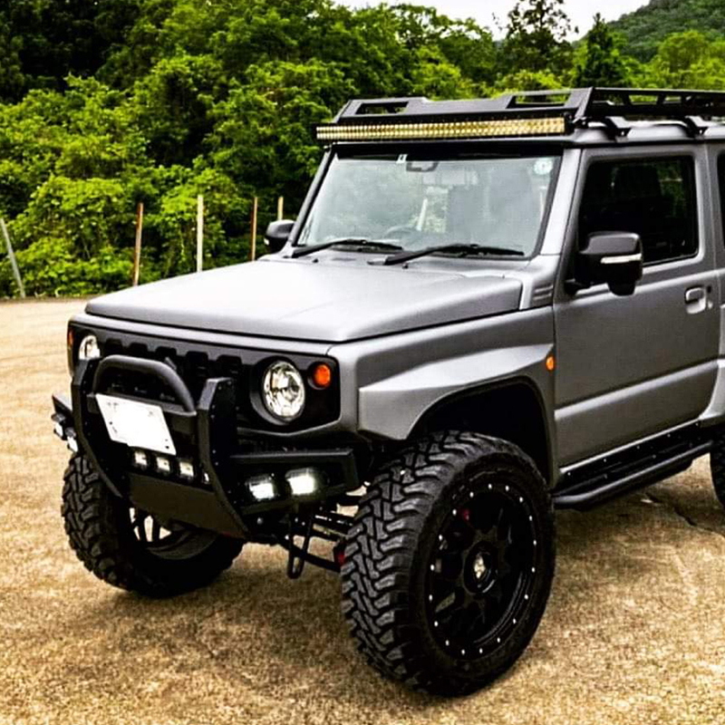 Assemble Front Bumper E NO winch mount with 8 LEDs for Jimny JB74W JB64W JB74 JB64 2018+