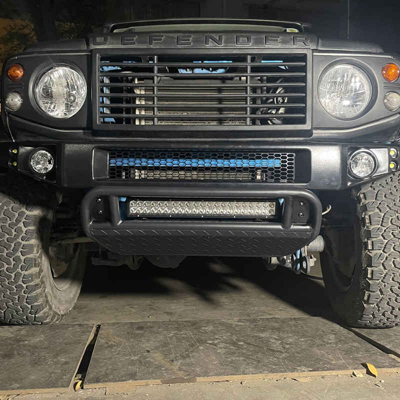 Lighting frame/guard plate for plastic narrow body front bar Including 126W*1PCS spotlights+Relay cable Materialiron for Jimny JB74W JB64W JB74 JB64 2018+
