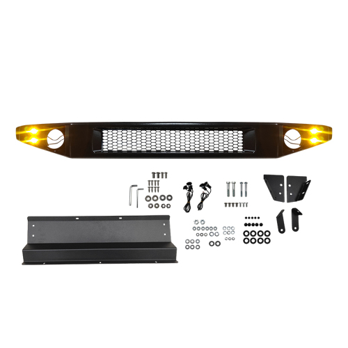 Narrow Plastic Front Bumper Iron guard board with 4 LED small lights (Yellow light) for Jimny JB74W JB64W JB74 JB64 2018+