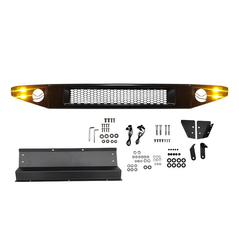 Narrow Plastic Front Bumper Iron guard board with 4 LED small lights (Yellow light) for Jimny JB74W JB64W JB74 JB64 2018+