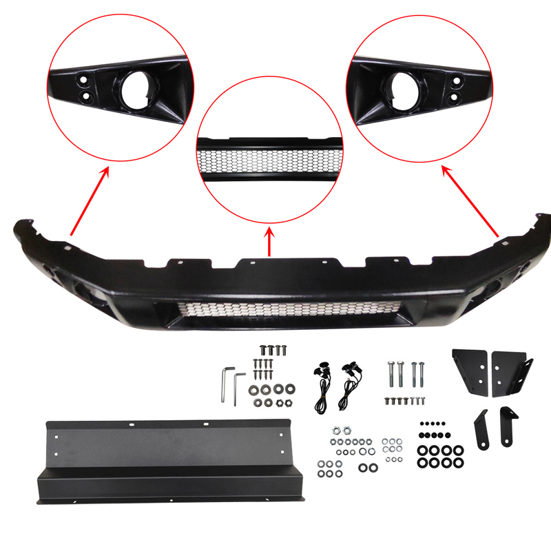 Narrow Plastic Front Bumper Iron guard board with 4 LED small lights (Yellow light) for Jimny JB74W JB64W JB74 JB64 2018+