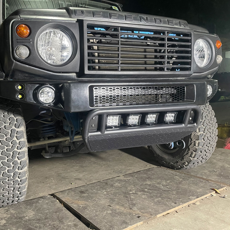Lighting frame/guard plate for plastic narrow body front bar Including 4 LED(18W*4PCS) spotlights+Relay cable Materialiron for Jimny JB74W JB64W JB74 JB64 2018+