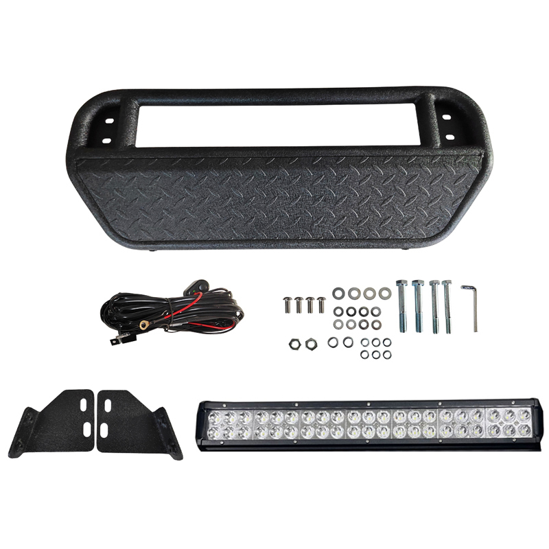 Lighting frame/guard plate for plastic narrow body front bar Including 126W*1PCS spotlights+Relay cable Materialiron for Jimny JB74W JB64W JB74 JB64 2018+