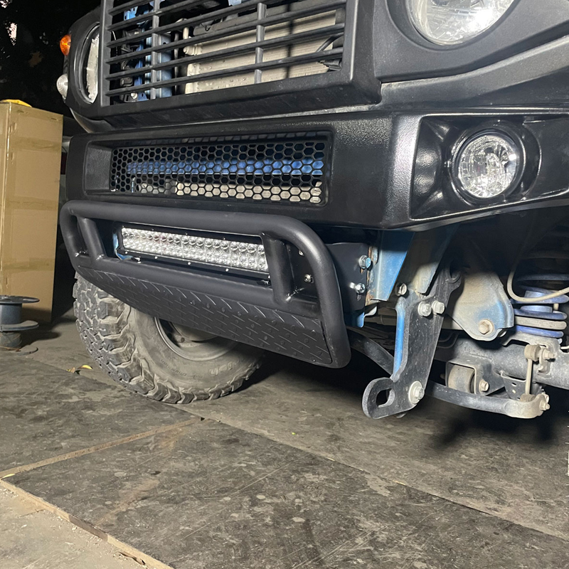 Lighting frame/guard plate for plastic narrow body front bar Including 126W*1PCS spotlights+Relay cable Materialiron for Jimny JB74W JB64W JB74 JB64 2018+