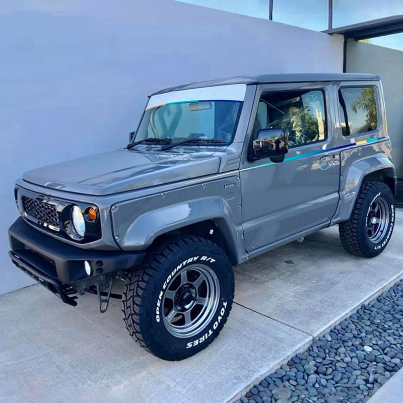 Narrow Plastic Front Bumper Iron guard board with 4 LED small lights (Yellow light) for Jimny JB74W JB64W JB74 JB64 2018+