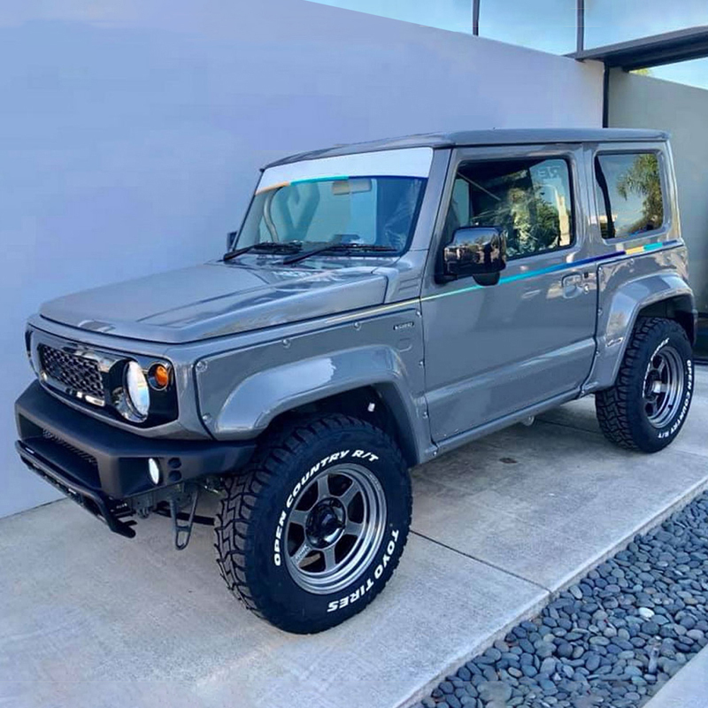 Narrow Plastic Front Bumper Iron guard board with 4 LED small lights (Yellow light) for Jimny JB74W JB64W JB74 JB64 2018+