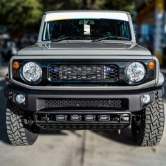 Narrow Plastic Front Bumper Iron guard board with 4 LED small lights (Yellow light) for Jimny JB74W JB64W JB74 JB64 2018+