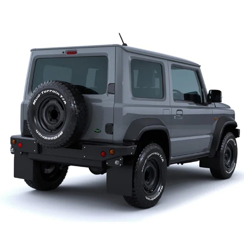 Defender style Rear Bumper -Black Aluminum materials Including lamp and mudguard for Jimny JB74W JB64W JB74 JB64 2018+