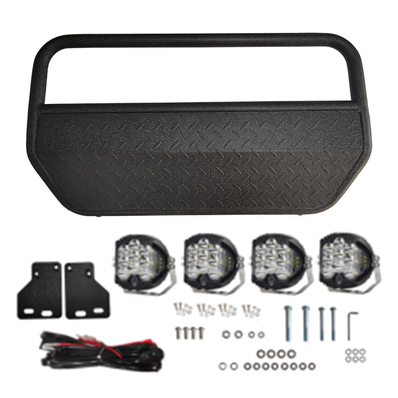 Lighting frame/guard plate for plastic narrow body front bar Including 4 LED(50W*4PCS) spotlights+Relay cable Materialiron for Jimny JB74W JB64W JB74 JB64 2018+