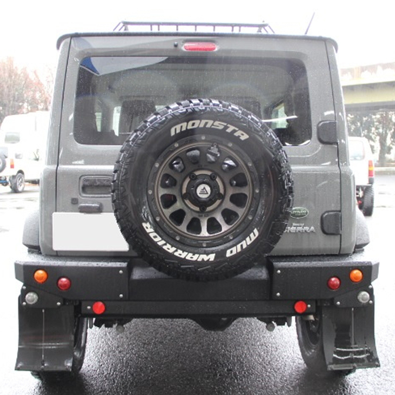Defender style Rear Bumper -Black Aluminum materials Including lamp and mudguard for Jimny JB74W JB64W JB74 JB64 2018+