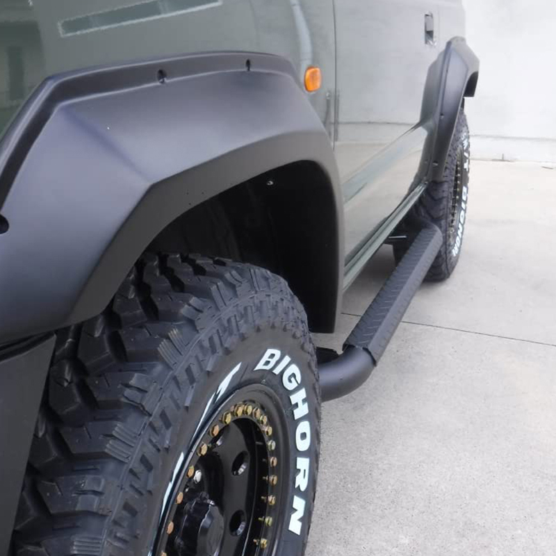 3" Round Pipe with band Bending Side Steps Sanding paint-steel for Jimny JB74W JB64W JB74 JB64 2018+