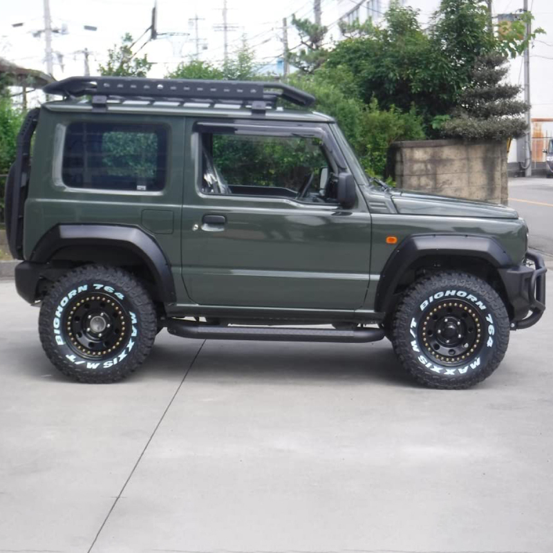 3" Round Pipe with band Bending Side Steps Sanding paint-steel for Jimny JB74W JB64W JB74 JB64 2018+