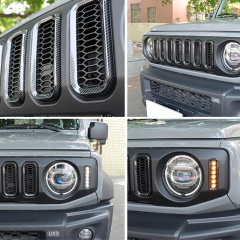 Front Grille A Carbonfiber Painting with LED Indicator+DRL for Jimny JB74W JB64W JB74 JB64 2018+