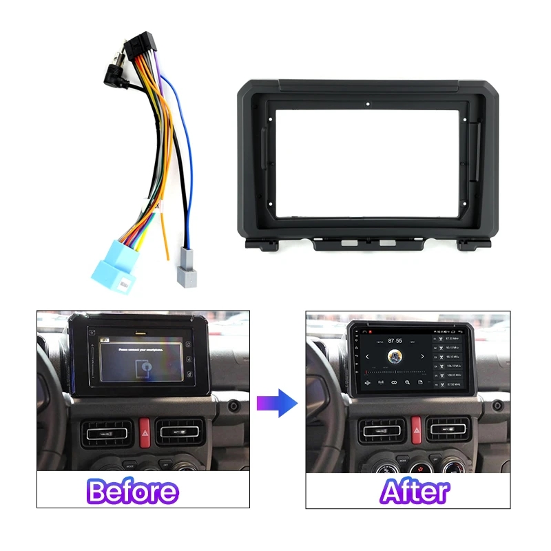 9" Car Radio Frame Panel Trim for Suzuki Jimny JB74W JB64W JB74 JB64 2018 2019 2020 2021 2022 2023